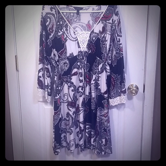 Soma Dresses & Skirts - SOMA: BLACK WHITE RED DESIGNED DRESS SIZE M